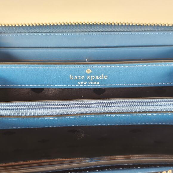 Kate Spade Arctic Friends Continental Wallet Penguin Blue Zip Around Blue Clutch - Picture 11 of 16